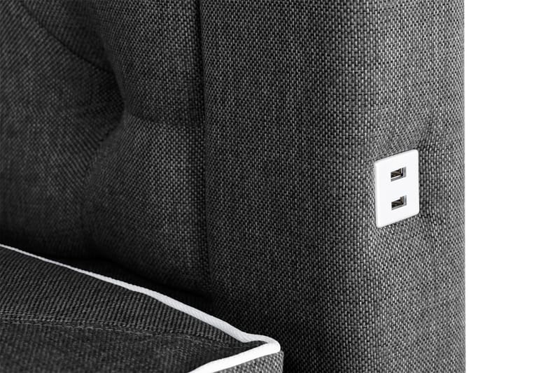 Alessia Komplett Sängpaket med Förvaring LED-belysning 160x200 cm - Svart - Möbler - Sovrum - Sängar - Sängar med förvaring