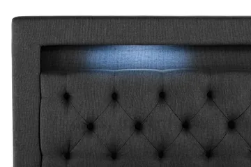Alessia Komplett Sängpaket med Förvaring LED-belysning 160x200 cm - Svart - Möbler - Sovrum - Sängar - Sängar med förvaring