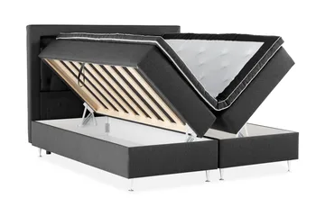 Alessia Komplett Sängpaket med Förvaring LED-belysning 160x200 cm - Svart - Möbler - Sovrum - Sängar - Sängar med förvaring