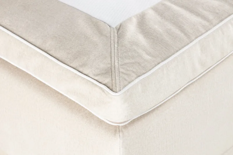 Alessia Komplett Sängpaket med Förvaring LED-belysning 180x200 cm - Beige - Möbler - Sovrum - Sängar - Sängar med förvaring