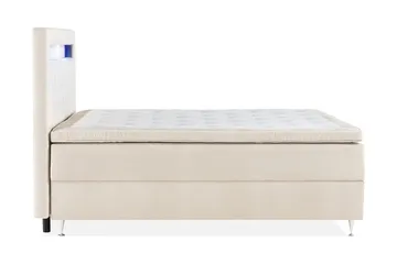 Alessia Komplett Sängpaket med Förvaring LED-belysning 180x200 cm - Beige - Möbler - Sovrum - Sängar - Sängar med förvaring