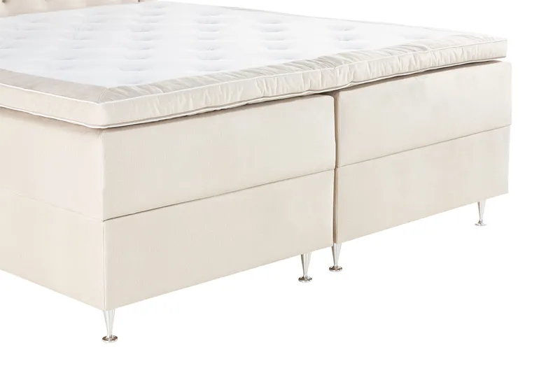 Alessia Komplett Sängpaket med Förvaring LED-belysning 180x200 cm - Beige - Möbler - Sovrum - Sängar - Sängar med förvaring