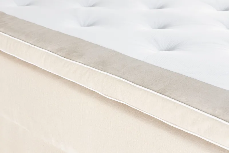 Alessia Komplett Sängpaket med Förvaring LED-belysning 180x200 cm - Beige - Möbler - Sovrum - Sängar - Sängar med förvaring