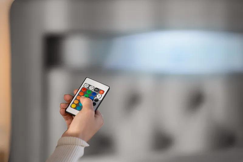 Alessia Komplett Sängpaket med Förvaring LED-belysning 180x200 cm - Grå / Ljusgrå - Möbler - Sovrum - Sängar - Sängar med förvaring