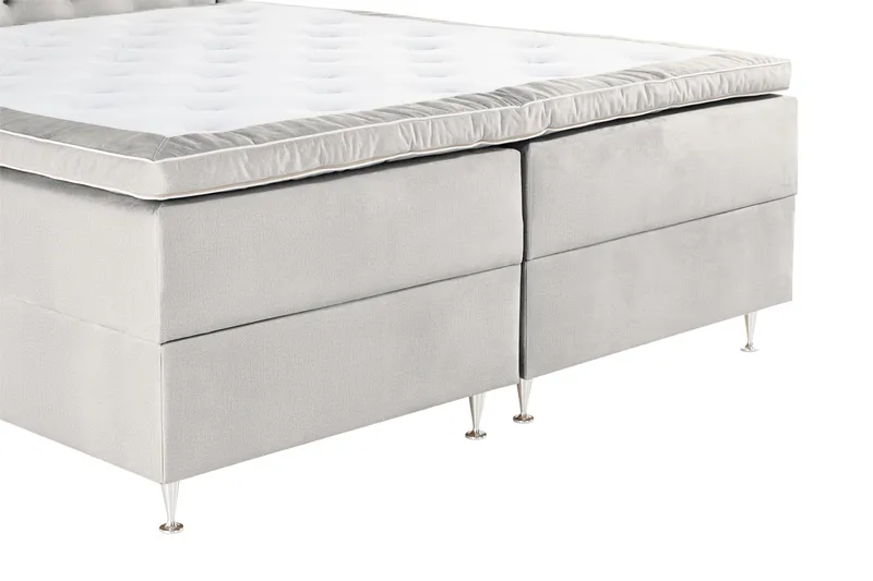 Alessia Komplett Sängpaket med Förvaring LED-belysning 180x200 cm - Grå / Ljusgrå - Möbler - Sovrum - Sängar - Sängar med förvaring