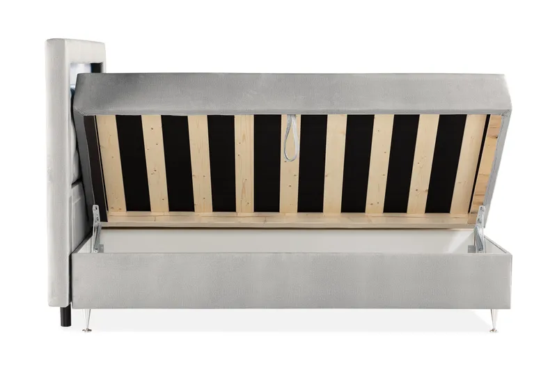 Alessia Komplett Sängpaket med Förvaring LED-belysning 180x200 cm - Grå / Ljusgrå - Möbler - Sovrum - Sängar - Sängar med förvaring