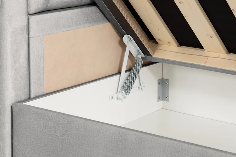 Alessia Komplett Sängpaket med Förvaring LED-belysning 180x200 cm - Grå / Ljusgrå - Möbler - Sovrum - Sängar - Sängar med förvaring