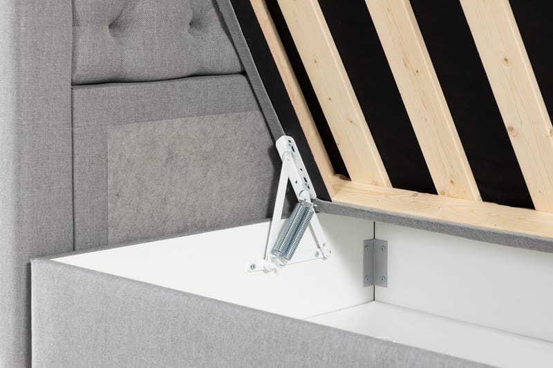 Alessia Komplett Sängpaket med Förvaring LED-belysning 180x200 cm - Grå - Möbler - Sovrum - Sängar - Sängar med förvaring