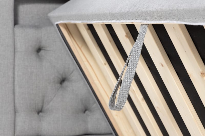 Alessia Komplett Sängpaket med Förvaring LED-belysning 180x200 cm - Grå - Möbler - Sovrum - Sängar - Sängar med förvaring