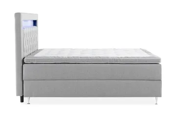 Alessia Komplett Sängpaket med Förvaring LED-belysning 180x200 cm - Grå - Möbler - Sovrum - Sängar - Sängar med förvaring
