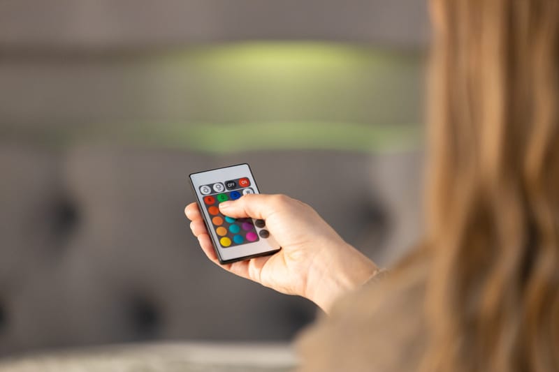 Alessia Komplett Sängpaket med Förvaring LED-belysning 180x200 cm - Grå - Möbler - Sovrum - Sängar - Sängar med förvaring