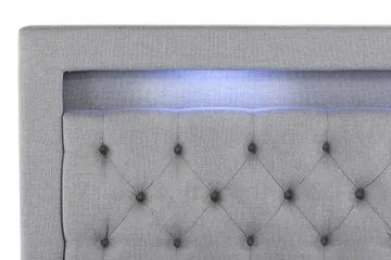 Alessia Komplett Sängpaket med Förvaring LED-belysning 180x200 cm - Grå - Möbler - Sovrum - Sängar - Sängar med förvaring