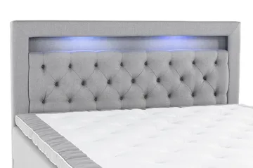 Alessia Komplett Sängpaket med Förvaring LED-belysning 180x200 cm - Grå - Möbler - Sovrum - Sängar - Sängar med förvaring