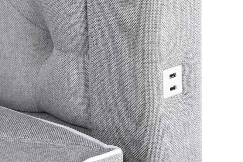 Alessia Komplett Sängpaket med Förvaring LED-belysning 180x200 cm - Grå - Möbler - Sovrum - Sängar - Sängar med förvaring