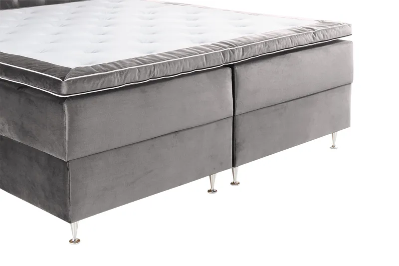 Alessia Komplett Sängpaket med Förvaring LED-belysning 180x200 cm - Mörkgrå Sammet - Möbler - Sovrum - Sängar - Sängar med förvaring