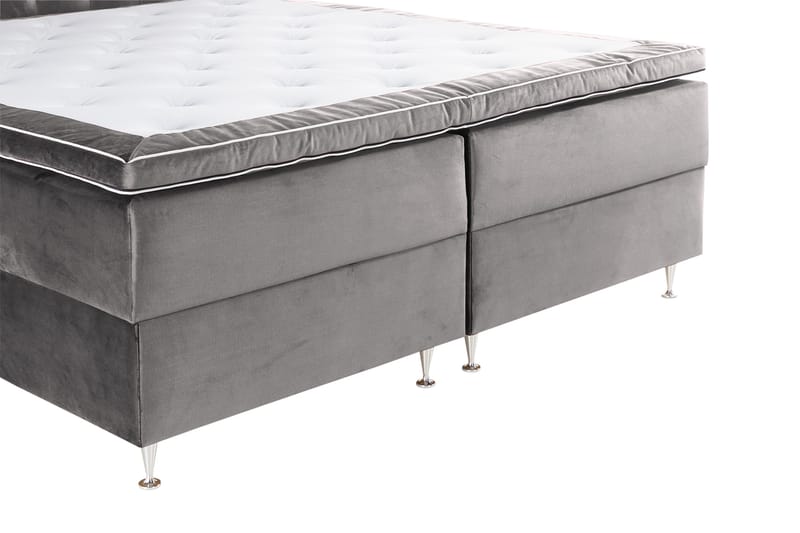 Alessia Komplett Sängpaket med Förvaring LED-belysning 180x200 cm - Mörkgrå Sammet - Möbler - Sovrum - Sängar - Sängar med förvaring