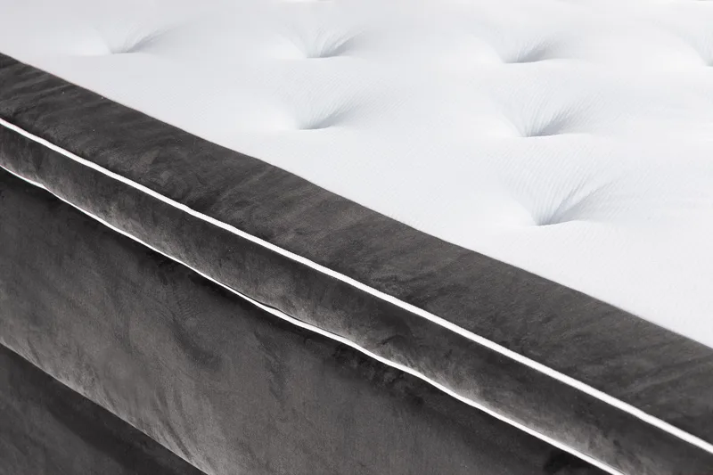 Alessia Komplett Sängpaket med Förvaring LED-belysning 180x200 cm - Mörkgrå Sammet - Möbler - Sovrum - Sängar - Sängar med förvaring