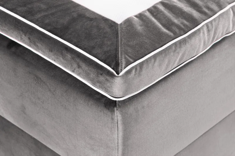 Alessia Komplett Sängpaket med Förvaring LED-belysning 180x200 cm - Mörkgrå Sammet - Möbler - Sovrum - Sängar - Sängar med förvaring