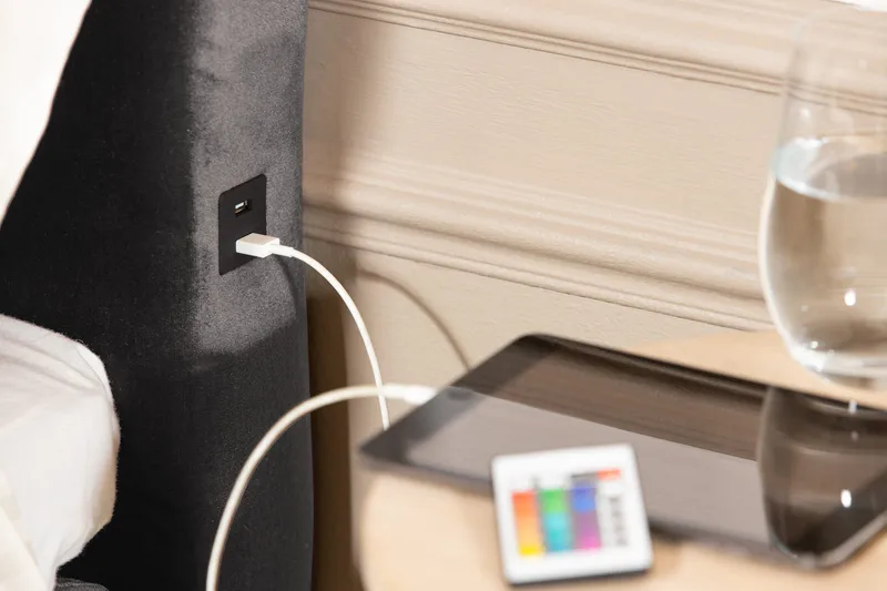 Alessia Komplett Sängpaket med Förvaring LED-belysning 180x200 cm - Mörkgrå Sammet - Möbler - Sovrum - Sängar - Sängar med förvaring