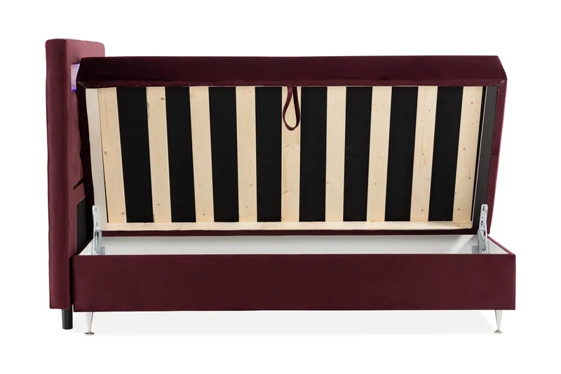 Alessia Komplett Sängpaket med Förvaring LED-belysning 180x200 cm - Röd - Möbler - Sovrum - Sängar - Sängar med förvaring