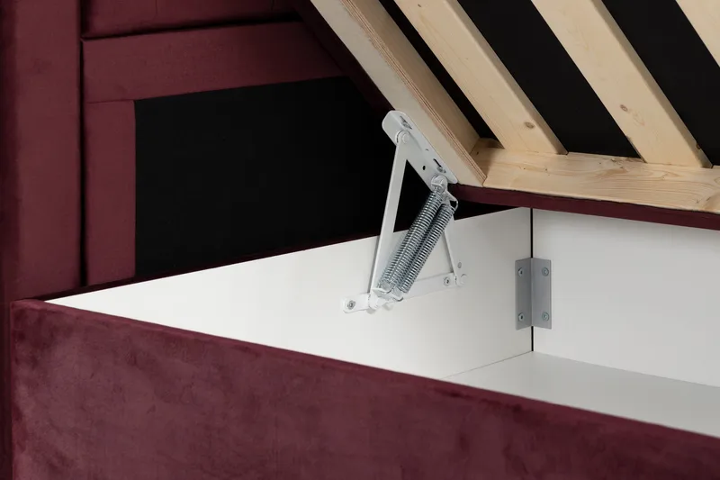 Alessia Komplett Sängpaket med Förvaring LED-belysning 180x200 cm - Röd - Möbler - Sovrum - Sängar - Sängar med förvaring