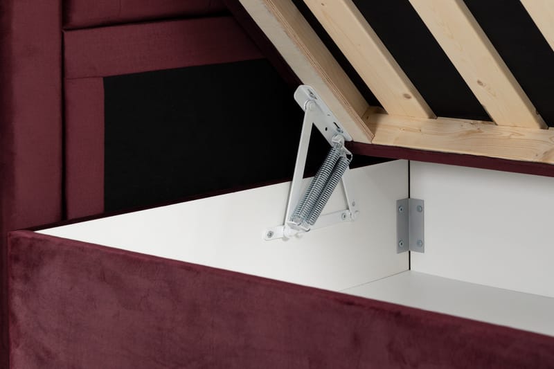 Alessia Komplett Sängpaket med Förvaring LED-belysning 180x200 cm - Röd - Möbler - Sovrum - Sängar - Sängar med förvaring