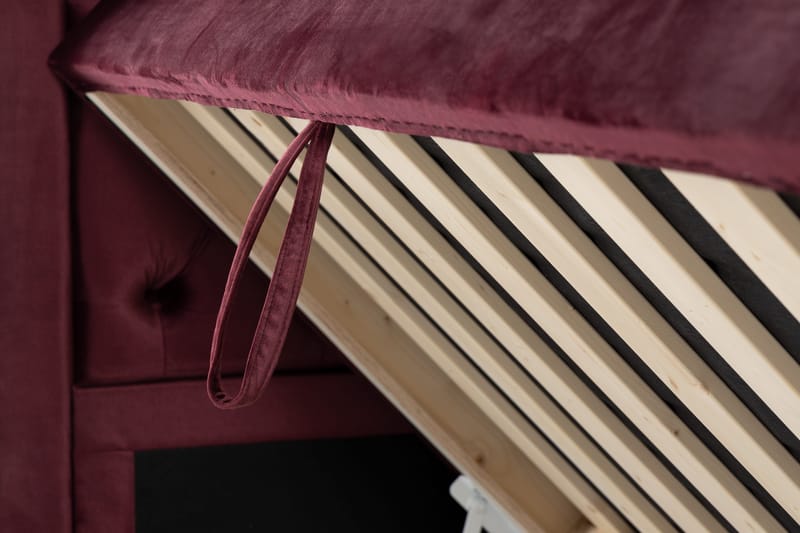 Alessia Komplett Sängpaket med Förvaring LED-belysning 180x200 cm - Röd - Möbler - Sovrum - Sängar - Sängar med förvaring