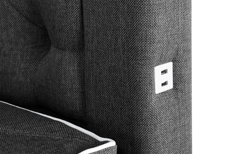 Alessia Komplett Sängpaket med Förvaring LED-belysning 180x200 cm - Svart - Möbler - Sovrum - Sängar - Sängar med förvaring