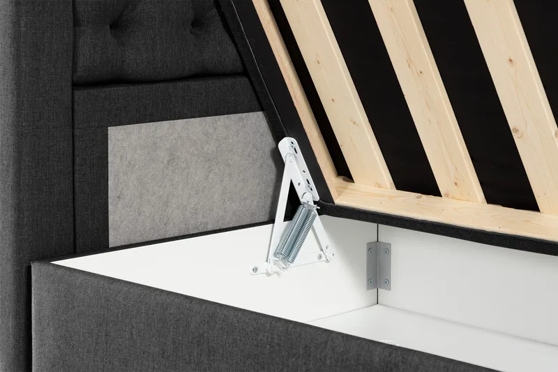 Alessia Komplett Sängpaket med Förvaring LED-belysning 180x200 cm - Svart - Möbler - Sovrum - Sängar - Sängar med förvaring