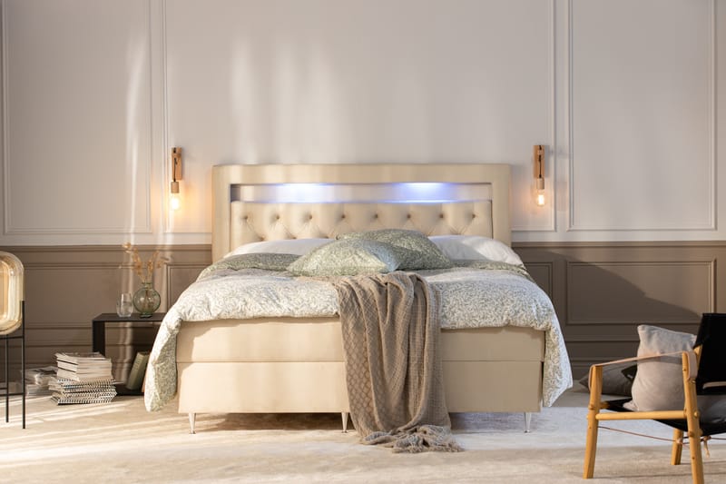 ALTAMURA Förvaringssäng med LED-belysning 180x200 - Möbler - Sovrum - Sängar - Sängar med förvaring