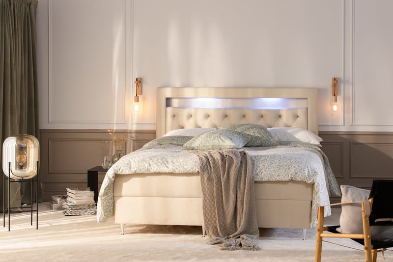 ALTAMURA Förvaringssäng med LED-belysning 180x200 - Möbler - Sovrum - Sängar - Sängar med förvaring