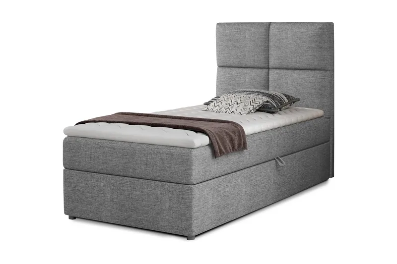 Arcore Förvaringssäng 90x200cm Rutad, Grå