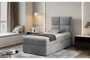 Arcore Förvaringssäng 90x200cm Rutad - Grå - Möbler - Sovrum - Sängar - Sängar med förvaring