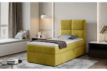 Arcore Förvaringssäng 90x200cm Rutad - Gul - Möbler - Sovrum - Sängar - Sängar med förvaring