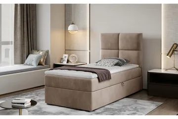 Arcore Förvaringssäng 90x200cm Rutad - Ljusbrun - Möbler - Sovrum - Sängar - Sängar med förvaring