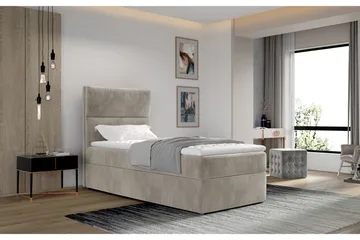 Arcore Förvaringssäng 90x200cm Vertikal Söm - Beige - Möbler - Sovrum - Sängar - Sängar med förvaring