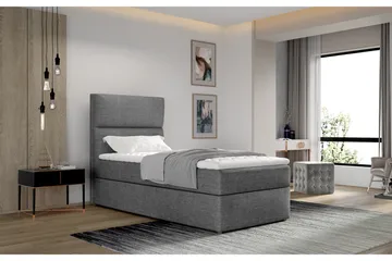 Arcore Förvaringssäng 90x200cm Vertikal Söm - Grå - Möbler - Sovrum - Sängar - Sängar med förvaring