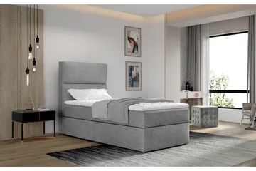 Arcore Förvaringssäng 90x200cm Vertikal Söm - Grå - Möbler - Sovrum - Sängar - Sängar med förvaring