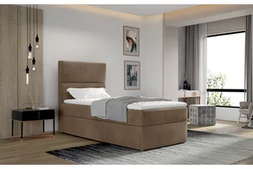 Arcore Förvaringssäng 90x200cm Vertikal Söm - Ljusbrun - Möbler - Sovrum - Sängar - Sängar med förvaring