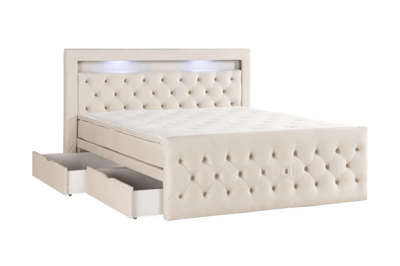 BELTRAO Komplett Sängpaket med Lådförvaring LED-belysning 180x200 - Möbler - Sovrum - Sängar - Sängar med förvaring