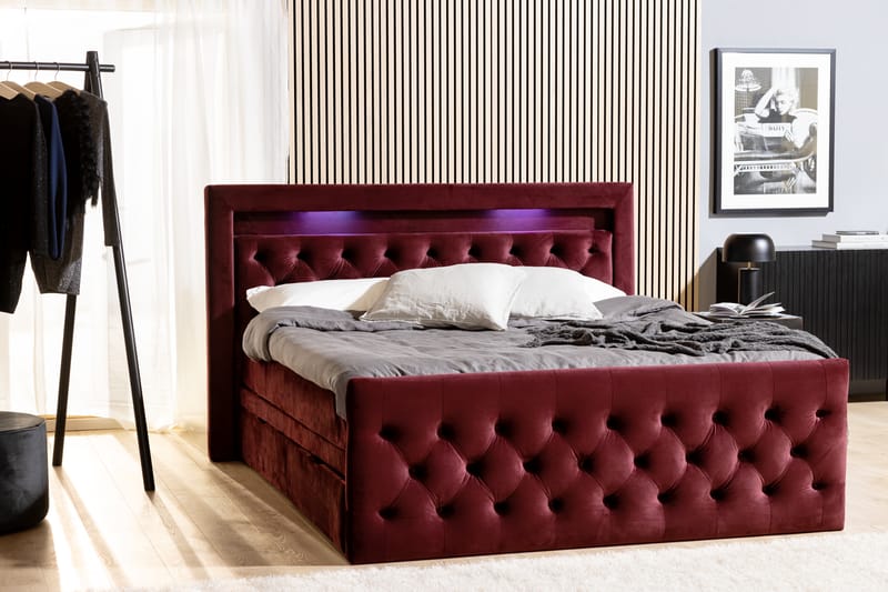 BELTRAO Komplett Sängpaket med Lådförvaring LED-belysning 180x200 - Möbler - Sovrum - Sängar - Sängar med förvaring