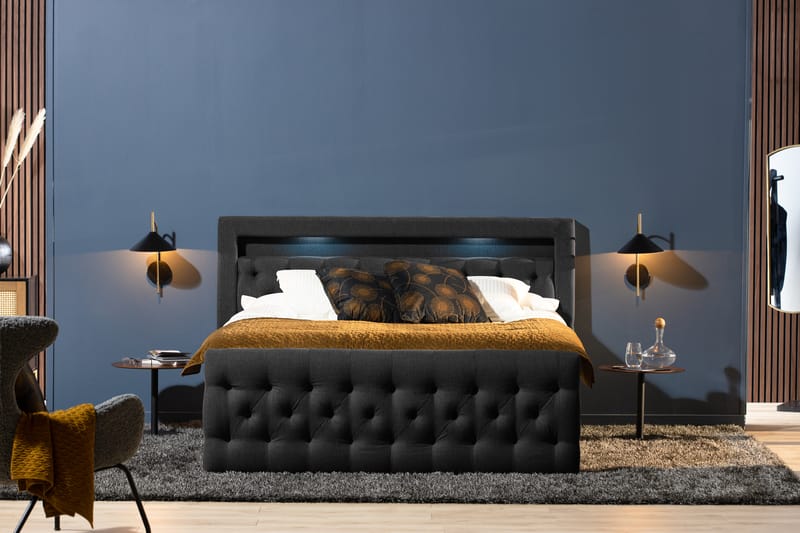BELTRAO Komplett Sängpaket med lådförvaring LED-belysning 180x200 - Möbler - Sovrum - Sängar - Sängar med förvaring