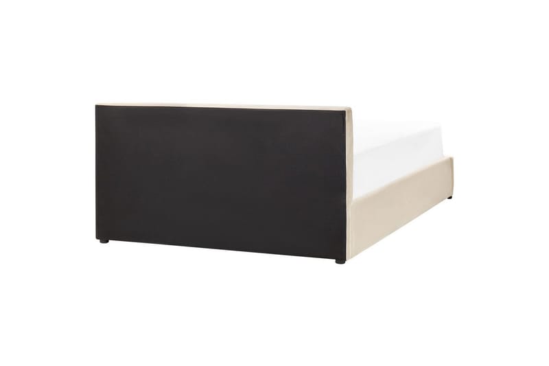 Säng med förvaring Bousse - Beige/Sammet, 160x200 cm - Möbler - Sovrum - Sängram & sängstomme