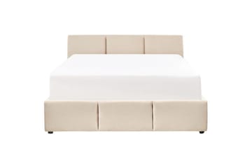 Säng med förvaring Bousse - Beige/Sammet, 160x200 cm - Möbler - Sovrum - Sängram & sängstomme