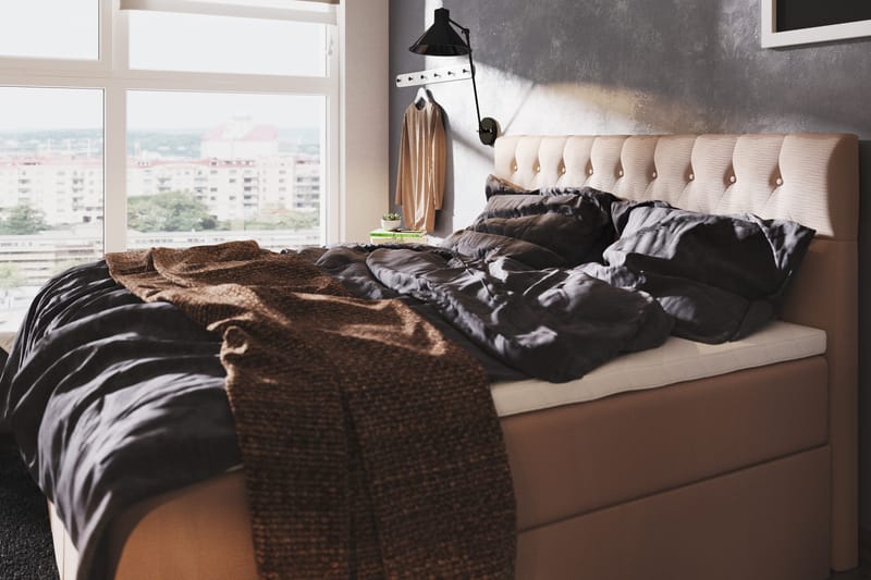 Boxy Box Bed 160x200 cm - Beige - Möbler - Sovrum - Sängar - Sängar med förvaring