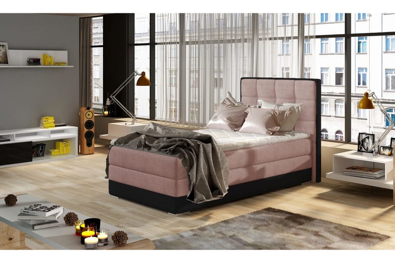 Damion Förvaringssäng 90x200cm Vänster - Rosa|Grå - Möbler - Sovrum - Sängar - Sängar med förvaring