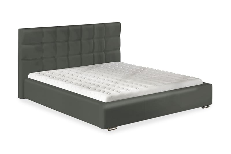 DOLORES Förvaringssäng & madrass 218x198x106 cm - Beige/Svart/Grå - Möbler - Sovrum - Sängar - Komplett Sängpaket