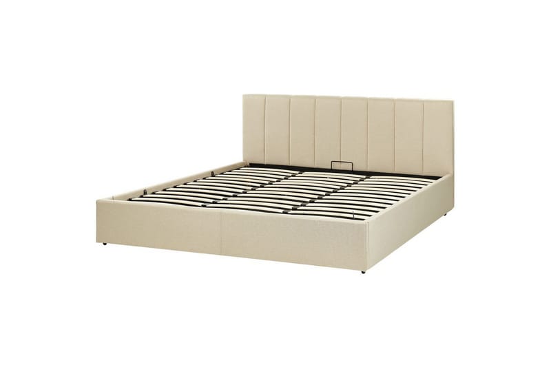 Säng med förvaring Dreux - Beige, svart, 180x200 cm - Möbler - Sovrum - Sängram & sängstomme