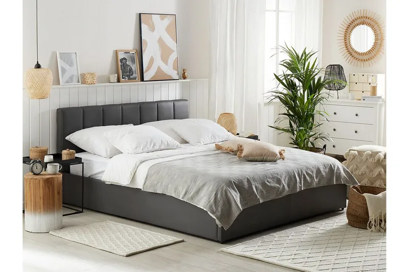 Dreuxa Förvaringssäng 140x200 cm - Konstläder/Grå - Möbler - Sovrum - Sängar - Sängar med förvaring