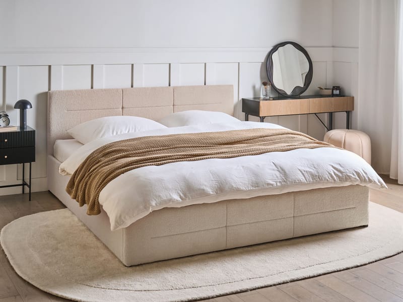 Dubbelsäng Massognes 180x200 cm - Beige - Möbler - Sovrum - Sängar - Sängar med förvaring